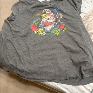 Gray T- Shirt with Gnome Design